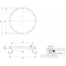 MANHOLE COVER NO RING 560 A+C12ZKB 10MM